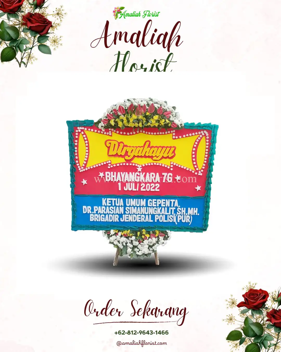 Papan Bunga HUT Ulang Tahun Empat Petulai Dangku